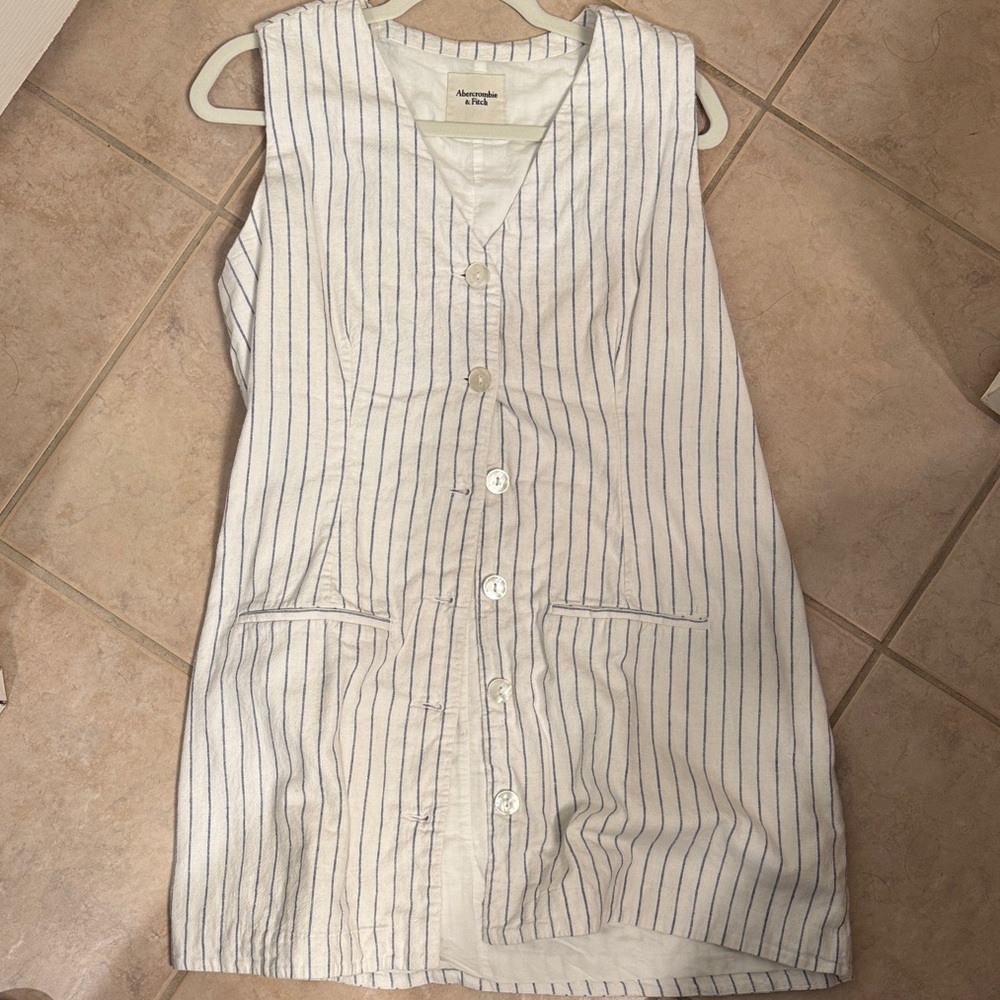 Abercrombie & Fitch Blue Striped Sleeveless Dress